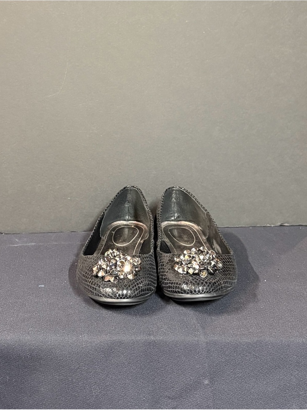 Calvin Klein Embellished Morgan Flats Sz 9M Black